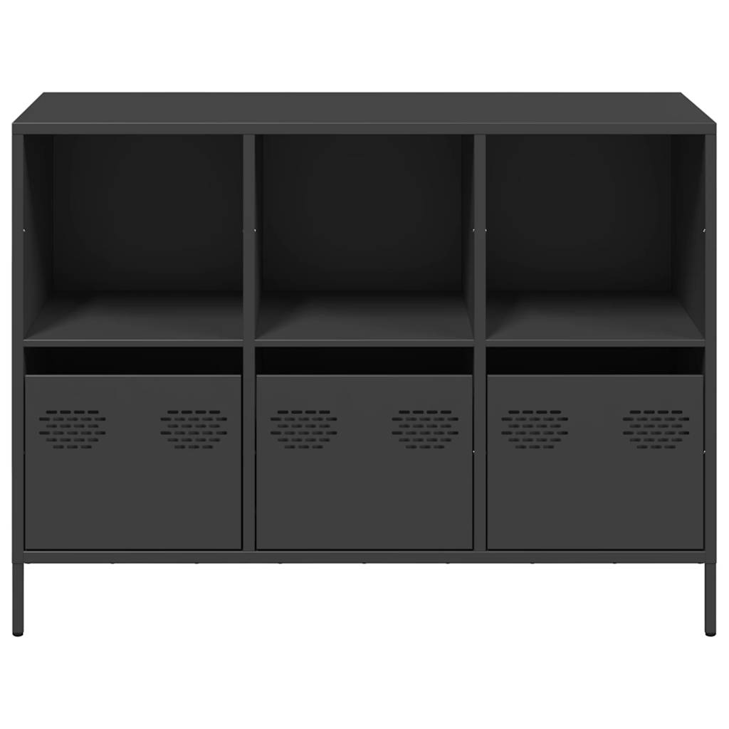 Credenza-Buffet-Armadio da cucina Nera 101,5x39x73,5 cm in Acciaio Laminato a Freddo