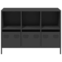 Credenza-Buffet-Armadio da cucina Nera 101,5x39x73,5 cm in Acciaio Laminato a Freddo