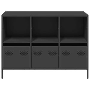 Credenza-Buffet-Armadio da cucina Nera 101,5x39x73,5 cm in Acciaio Laminato a Freddo