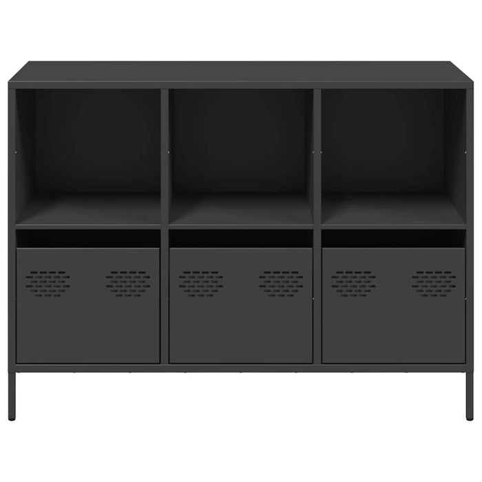 Credenza-Buffet-Armadio da cucina Nera 101,5x39x73,5 cm in Acciaio Laminato a Freddo