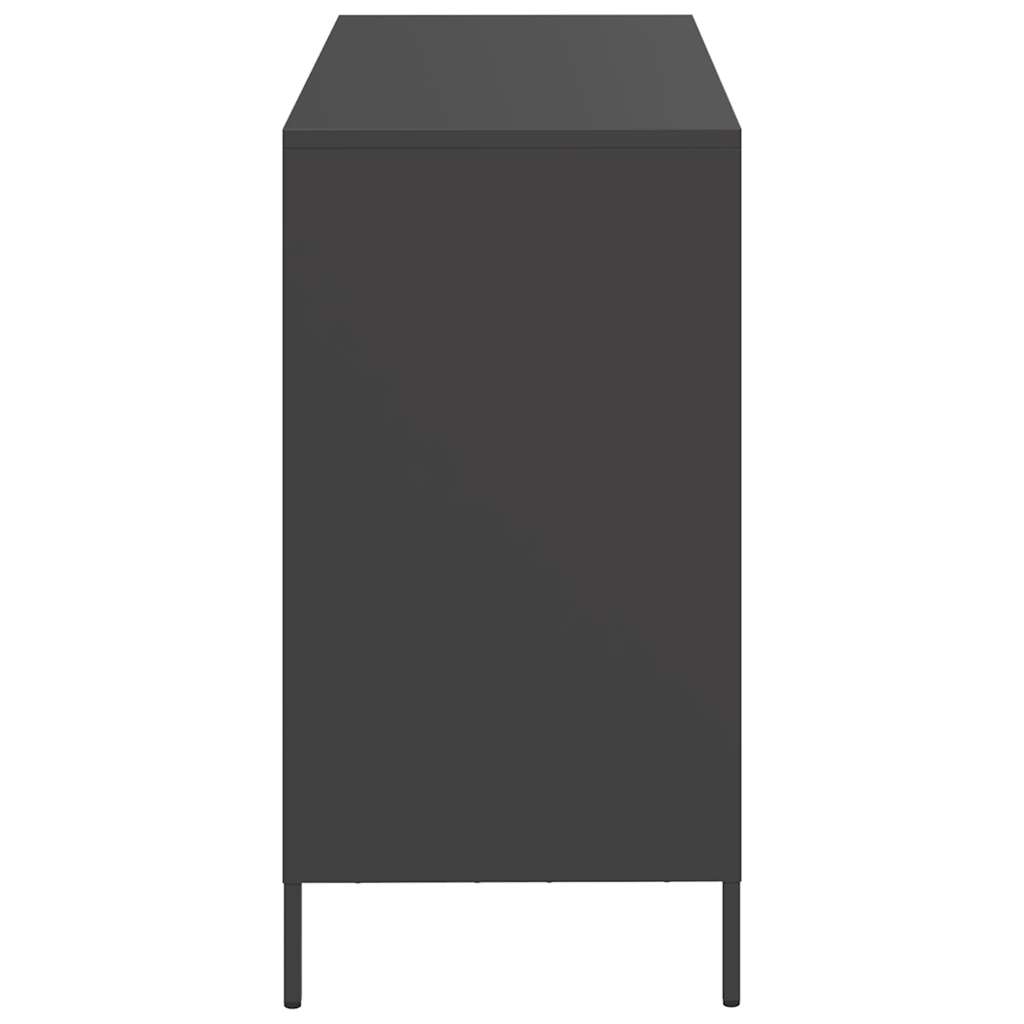 Credenza-Buffet-Armadio da cucina Nera 101,5x39x73,5 cm in Acciaio Laminato a Freddo