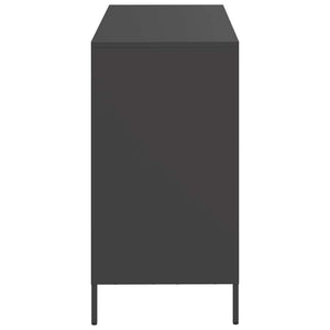Credenza-Buffet-Armadio da cucina Nera 101,5x39x73,5 cm in Acciaio Laminato a Freddo