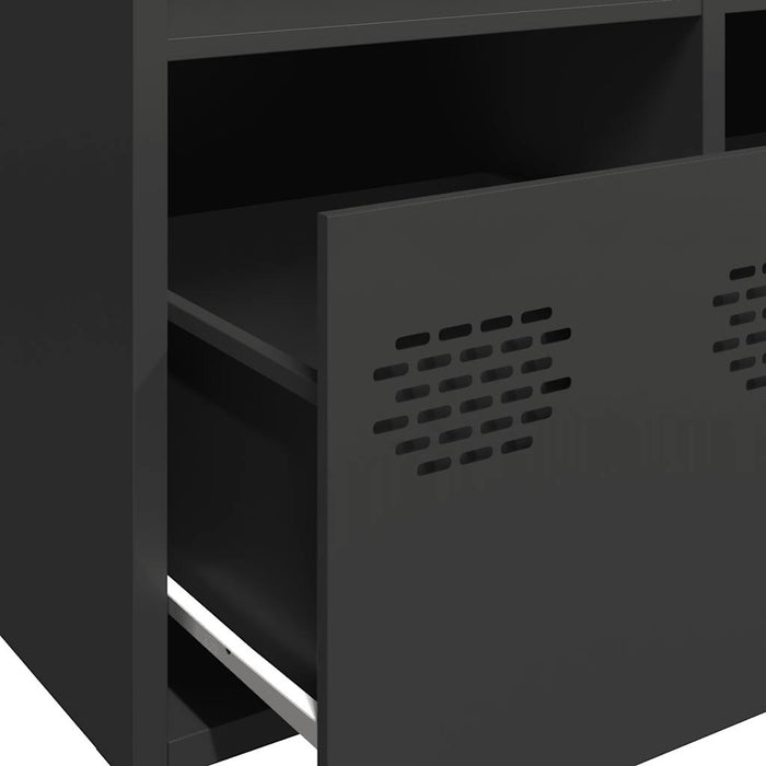 Credenza-Buffet-Armadio da cucina Nera 101,5x39x73,5 cm in Acciaio Laminato a Freddo