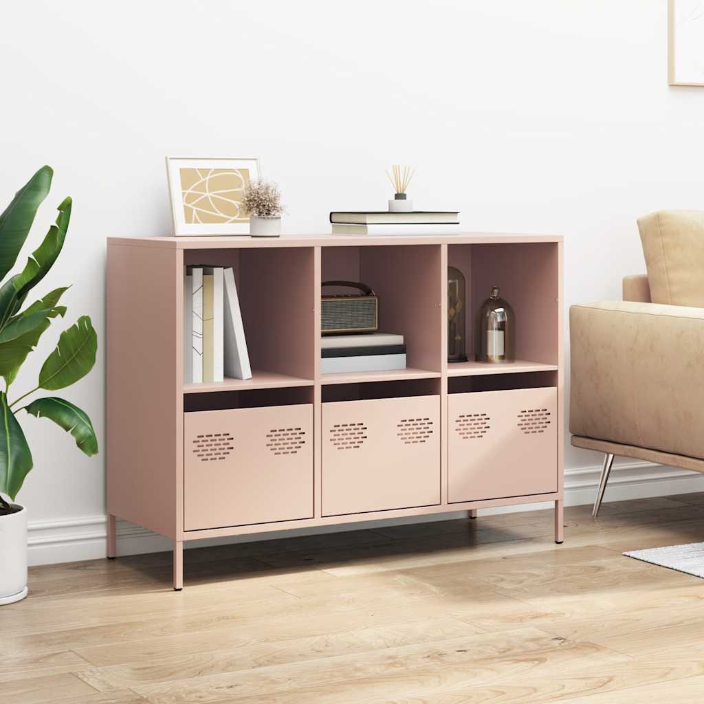 Credenza-Buffet-Armadio da cucina Rosa 101,5x39x73,5 cm in Acciaio Laminato a Freddo 431492