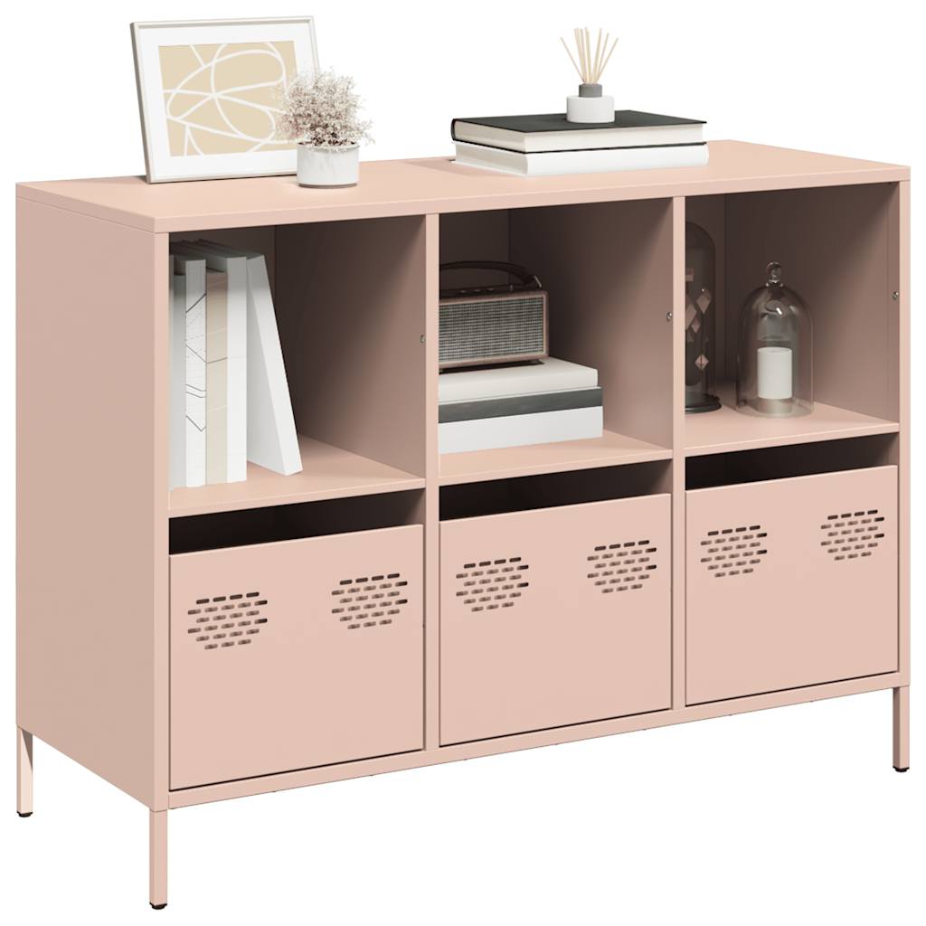 Credenza-Buffet-Armadio da cucina Rosa 101,5x39x73,5 cm in Acciaio Laminato a Freddo 431492