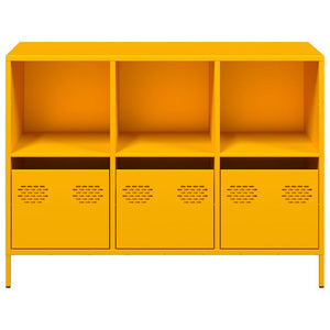 Credenza-Buffet-Armadio da cucina Giallo Senape 101,5x39x73,5 cm Acciaio Laminato Freddo 825458