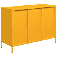 Credenza-Buffet-Armadio da cucina Giallo Senape 101,5x39x73,5 cm Acciaio Laminato Freddo 825458