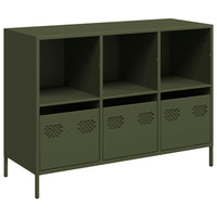 vidaXL Credenza Verde Oliva 101,5x39x73,5 cm Acciaio Laminato a Freddo