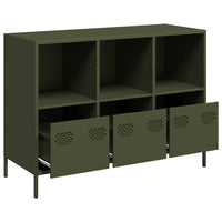 Credenza Verde Oliva 101,5x39x73,5 cm Acciaio Laminato a Freddo 851368