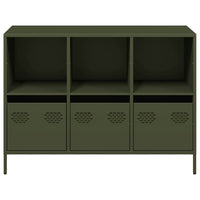 Credenza Verde Oliva 101,5x39x73,5 cm Acciaio Laminato a Freddo 851368