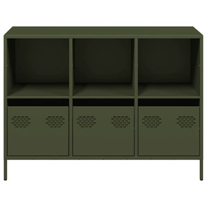 vidaXL Credenza Verde Oliva 101,5x39x73,5 cm Acciaio Laminato a Freddo
