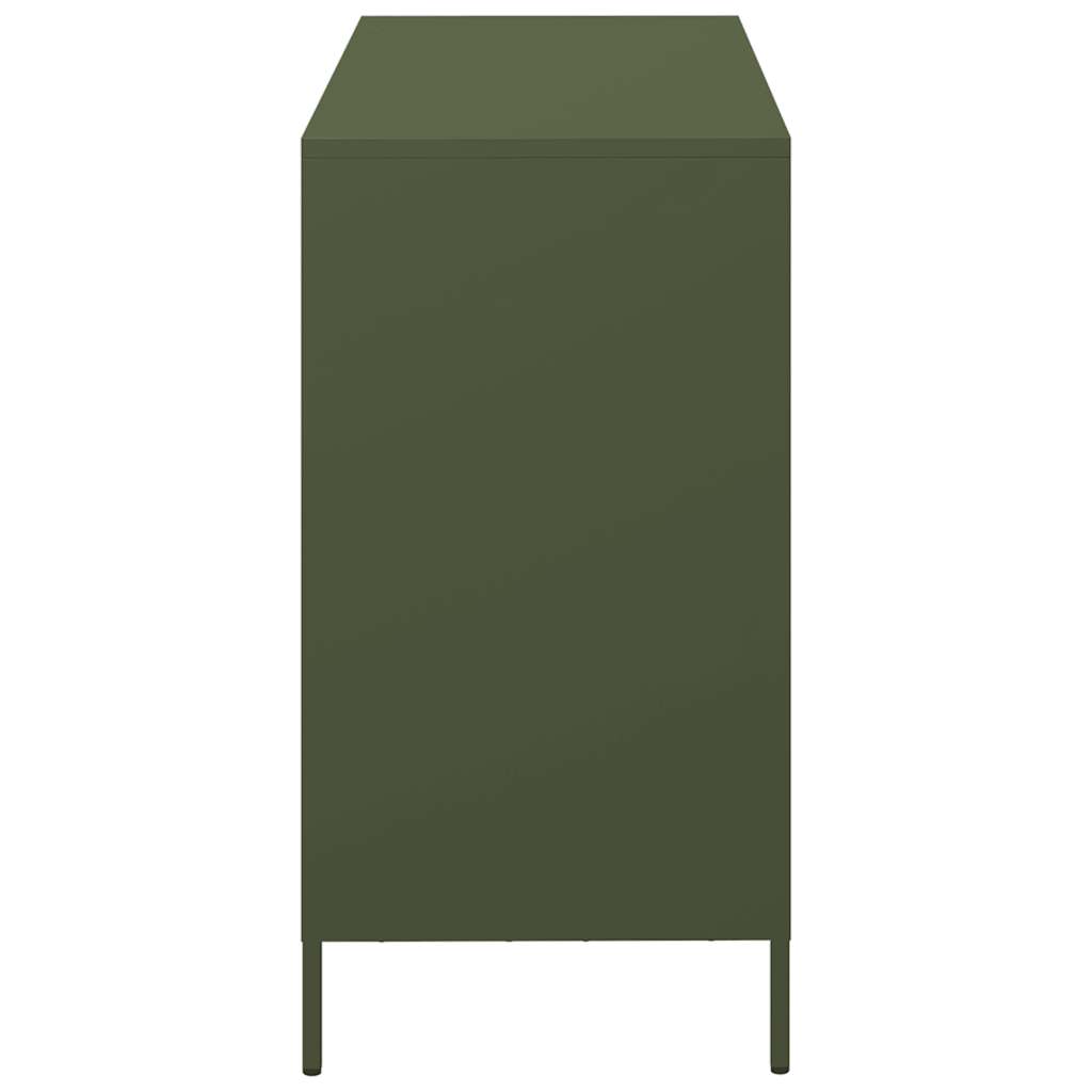 vidaXL Credenza Verde Oliva 101,5x39x73,5 cm Acciaio Laminato a Freddo
