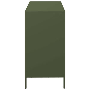 vidaXL Credenza Verde Oliva 101,5x39x73,5 cm Acciaio Laminato a Freddo