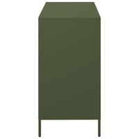 Credenza Verde Oliva 101,5x39x73,5 cm Acciaio Laminato a Freddo 851368