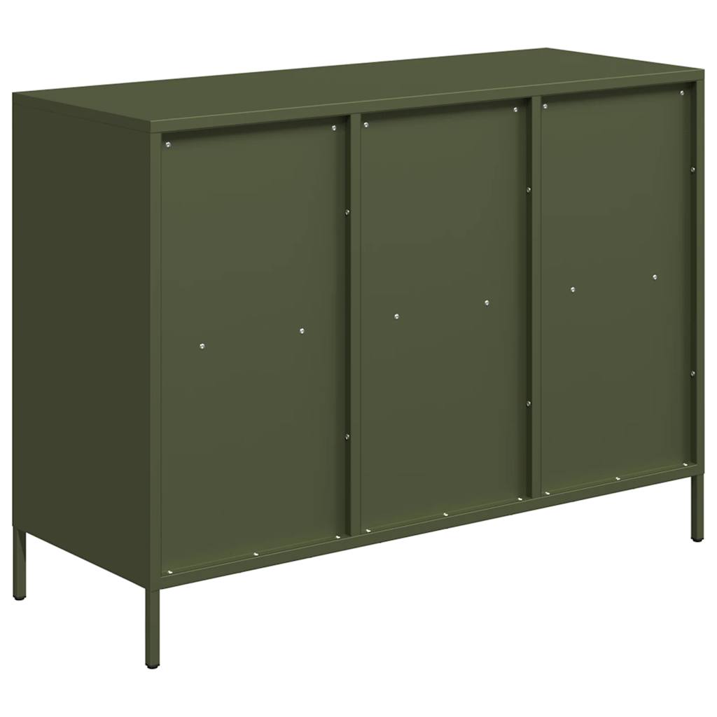 Credenza Verde Oliva 101,5x39x73,5 cm Acciaio Laminato a Freddo 851368