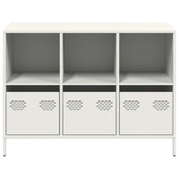 Credenza-Buffet-Armadio da cucina Bianca 101,5x39x73,5 cm in Acciaio Laminato a Freddo 266201