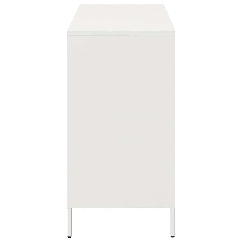 vidaXL Credenza Bianca 101,5x39x73,5 cm in Acciaio Laminato a Freddo