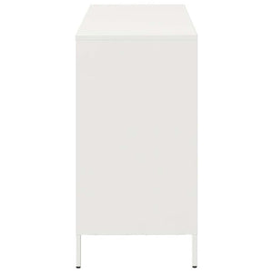 Credenza-Buffet-Armadio da cucina Bianca 101,5x39x73,5 cm in Acciaio Laminato a Freddo 266201