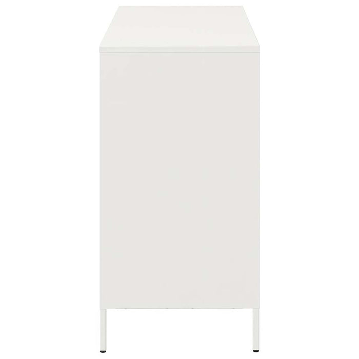 Credenza-Buffet-Armadio da cucina Bianca 101,5x39x73,5 cm in Acciaio Laminato a Freddo 266201