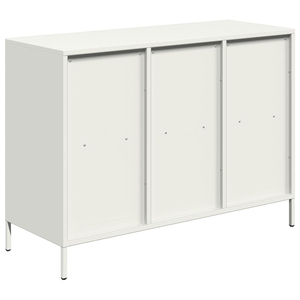 vidaXL Credenza Bianca 101,5x39x73,5 cm in Acciaio Laminato a Freddo