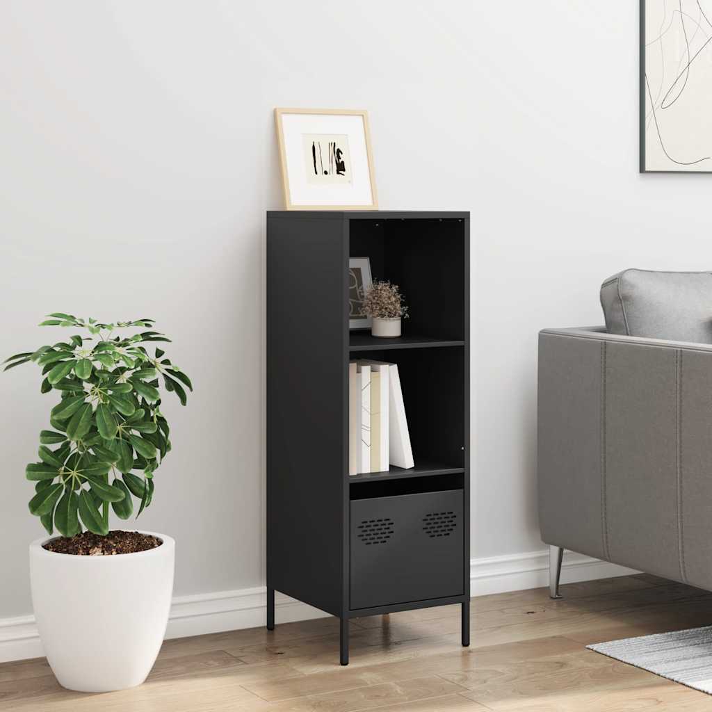 Credenza-Buffet-Armadio da cucina Nera 35x39x103,5 cm in Acciaio