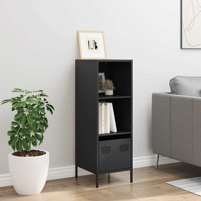 Credenza-Buffet-Armadio da cucina Nera 35x39x103,5 cm in Acciaio