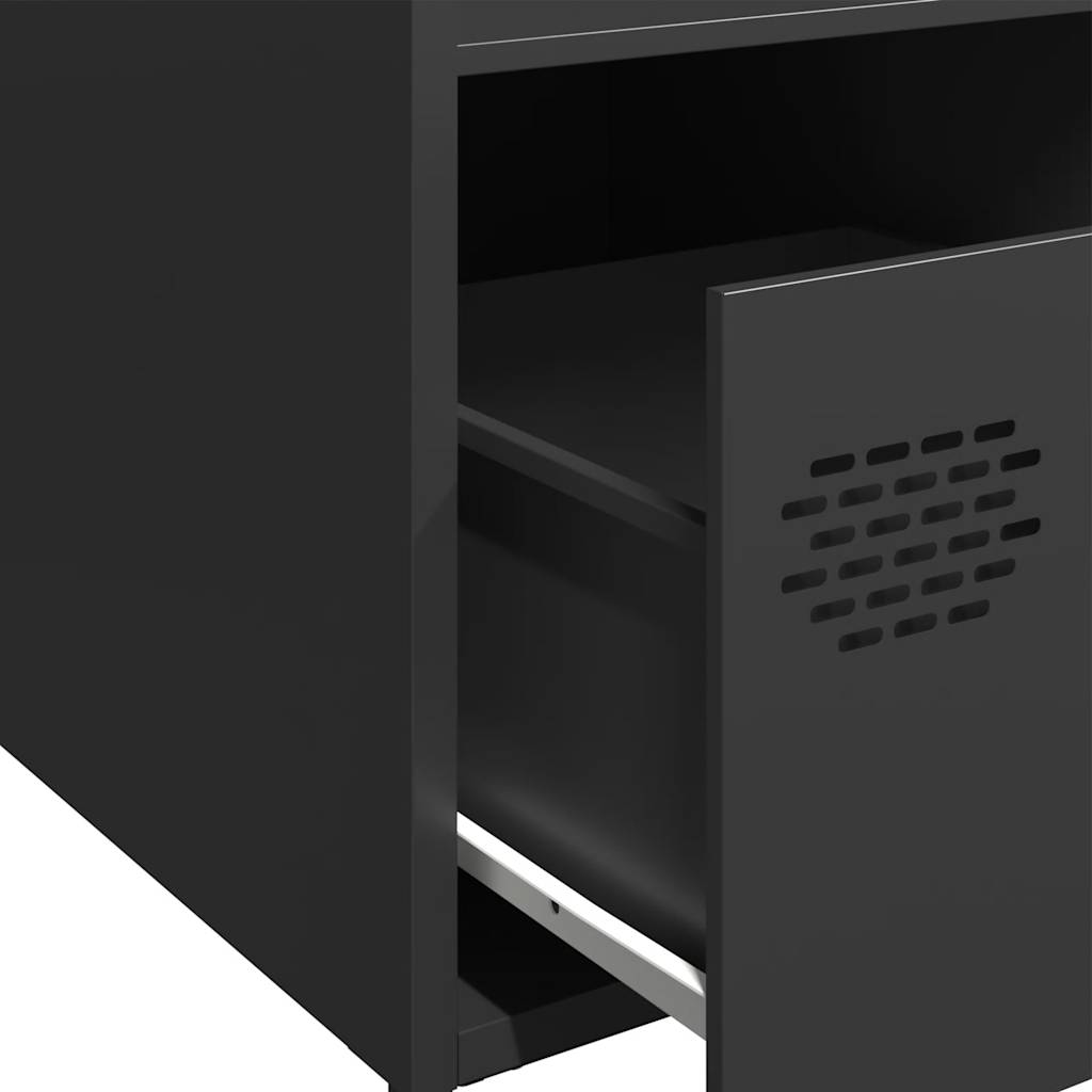 Credenza-Buffet-Armadio da cucina Nera 35x39x103,5 cm in Acciaio