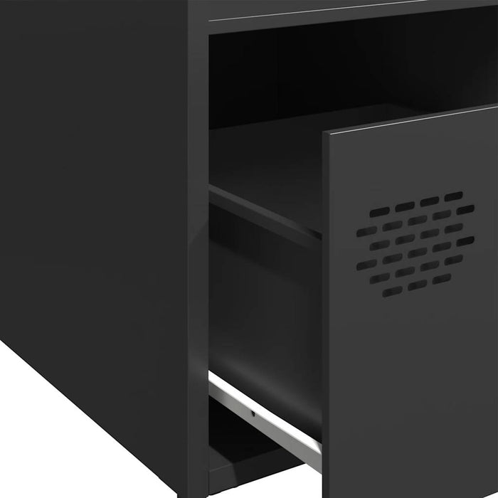 Credenza-Buffet-Armadio da cucina Nera 35x39x103,5 cm in Acciaio