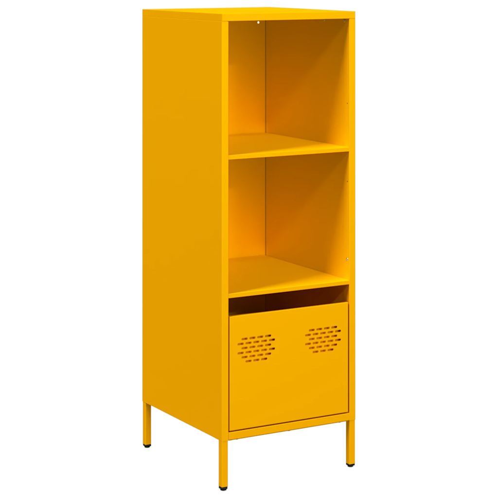 Credenza-Buffet-Armadio da cucina Giallo Senape 35x39x103,5 cm in Acciaio