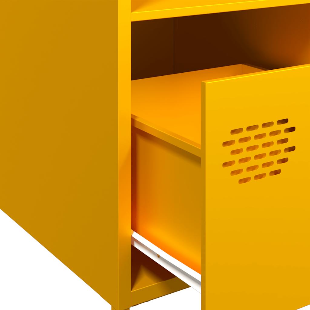 Credenza-Buffet-Armadio da cucina Giallo Senape 35x39x103,5 cm in Acciaio