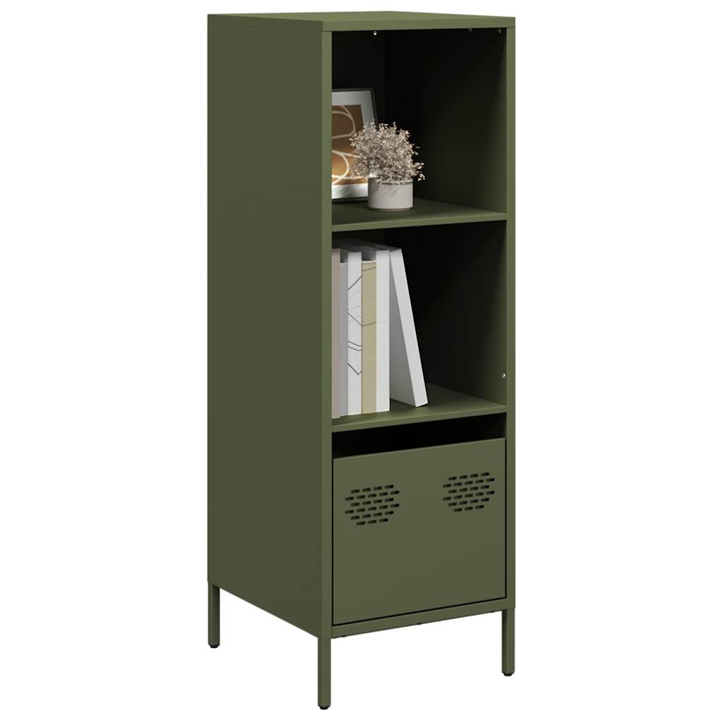 vidaXL Credenza Verde Oliva 35x39x103,5 cm in Acciaio