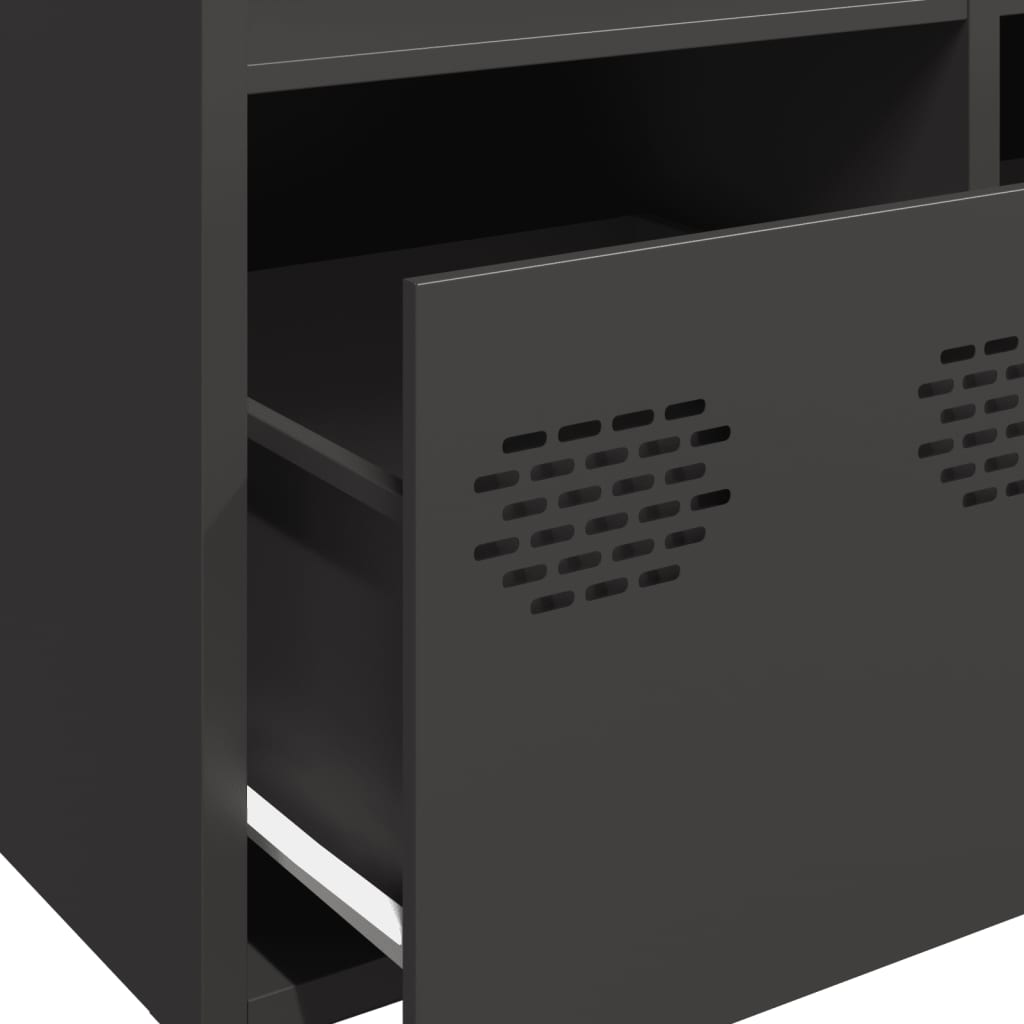 vidaXL Credenza Nera 68x39x103,5 cm in Acciaio