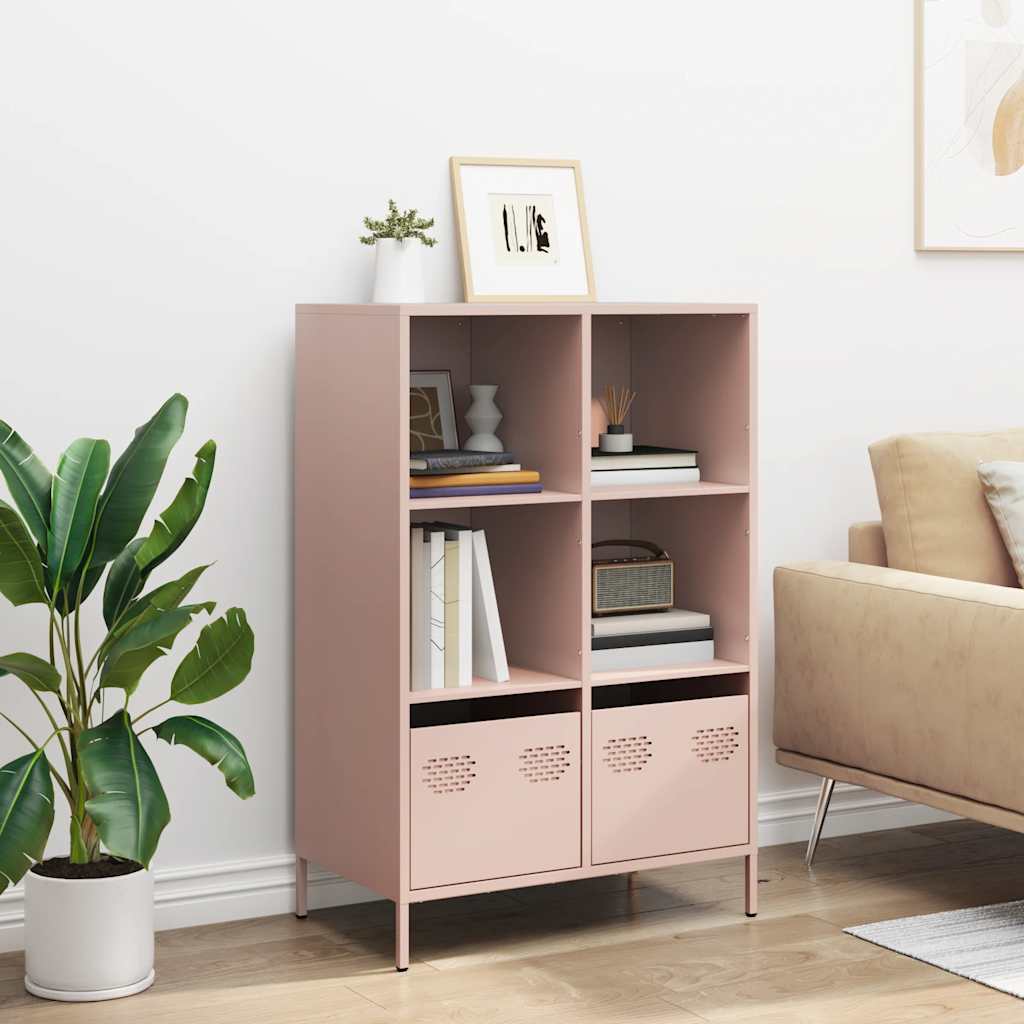 vidaXL Credenza Rosa 68x39x103,5 cm in Acciaio