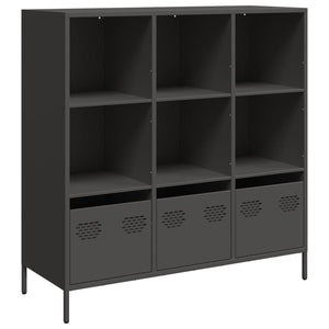 vidaXL Credenza Nera 101,5x39x103,5 cm in Acciaio