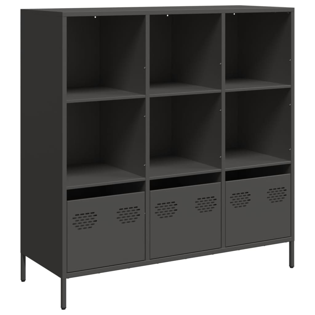 Credenza-Buffet-Armadio da cucina Nera 101,5x39x103,5 cm in Acciaio