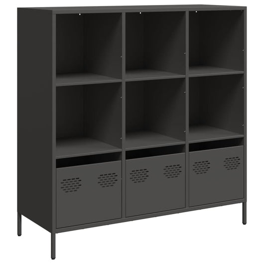 Credenza-Buffet-Armadio da cucina Nera 101,5x39x103,5 cm in Acciaio