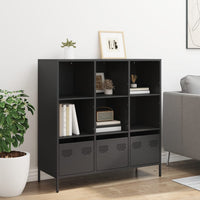 vidaXL Credenza Nera 101,5x39x103,5 cm in Acciaio