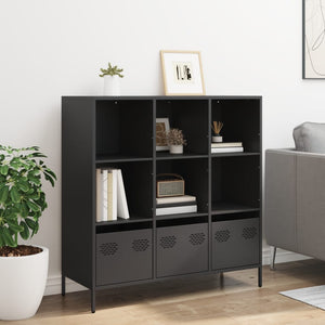 vidaXL Credenza Nera 101,5x39x103,5 cm in Acciaio
