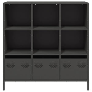 vidaXL Credenza Nera 101,5x39x103,5 cm in Acciaio