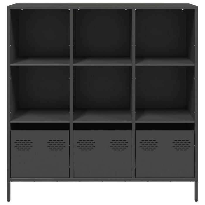 vidaXL Credenza Nera 101,5x39x103,5 cm in Acciaio