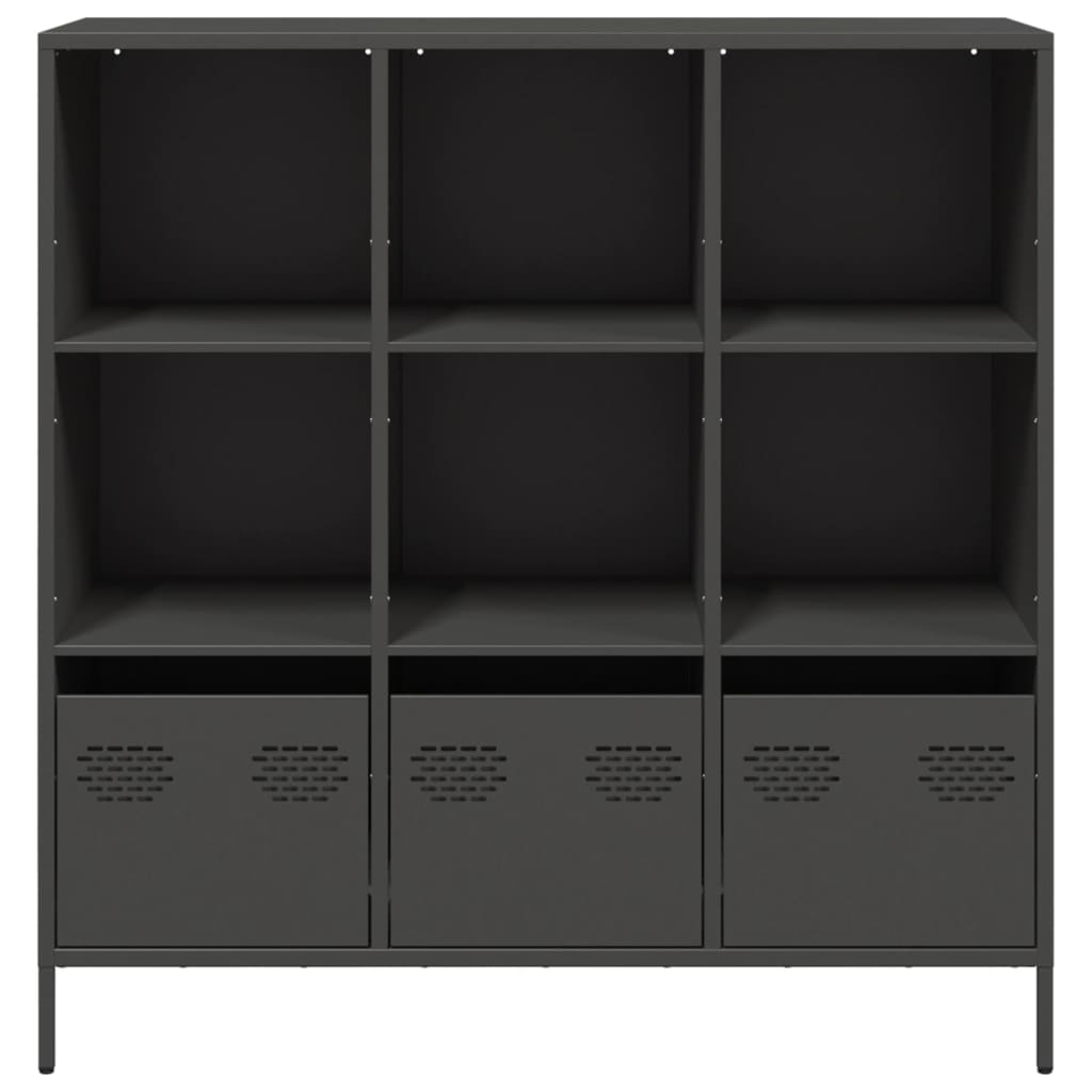 Credenza-Buffet-Armadio da cucina Nera 101,5x39x103,5 cm in Acciaio