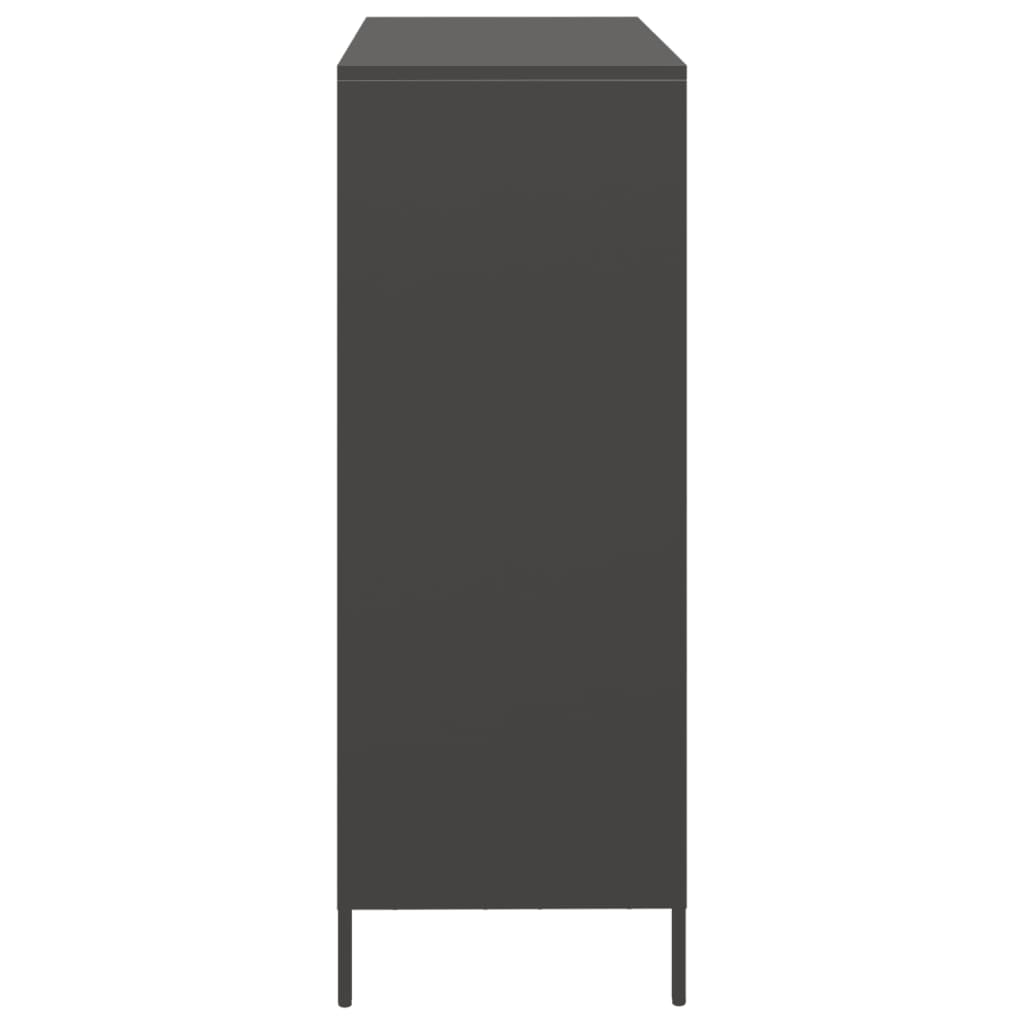 vidaXL Credenza Nera 101,5x39x103,5 cm in Acciaio