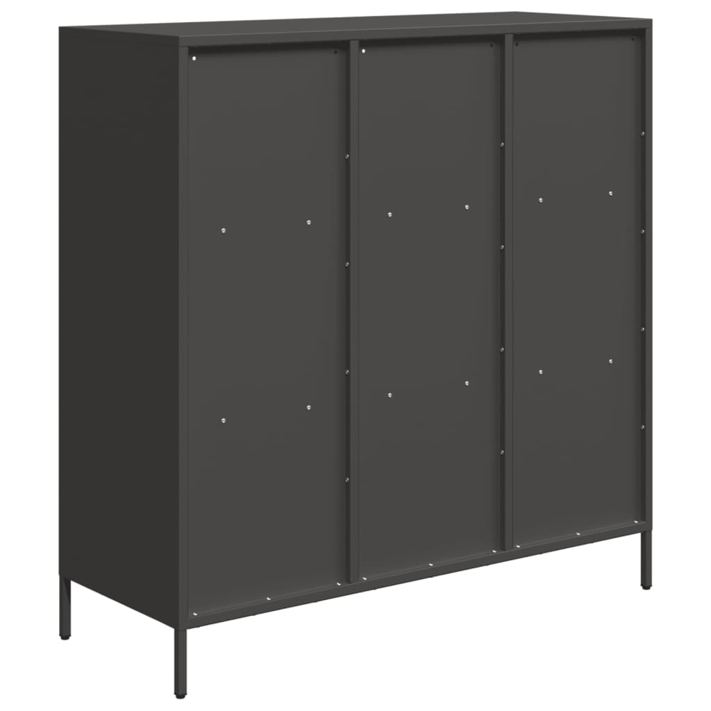 Credenza-Buffet-Armadio da cucina Nera 101,5x39x103,5 cm in Acciaio