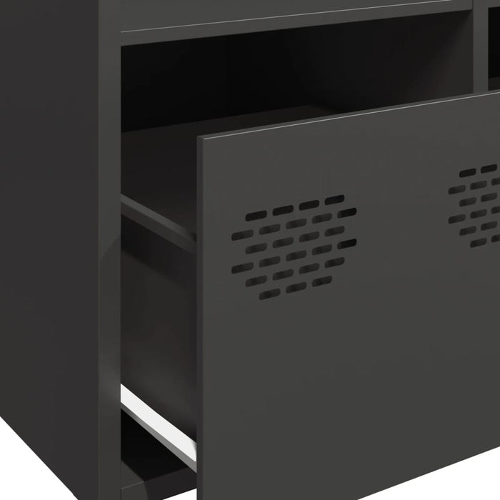 Credenza-Buffet-Armadio da cucina Nera 101,5x39x103,5 cm in Acciaio