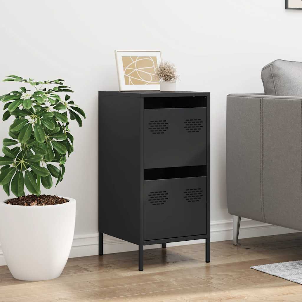 vidaXL Credenza Nera 35x39x73,5 cm in Acciaio Laminato a Freddo