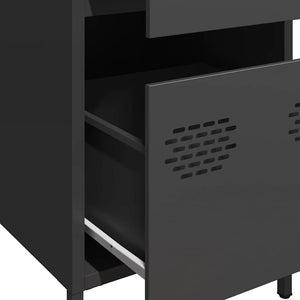 Credenza-Buffet-Armadio da cucina Nera 35x39x73,5 cm in Acciaio Laminato a Freddo 916743