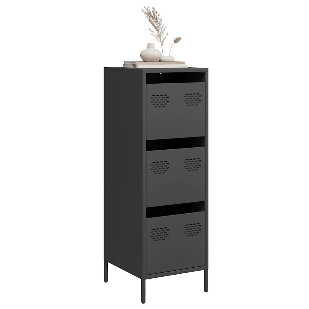 Credenza-Buffet-Armadio da cucina Nera 39x35x103,5 cm in Acciaio