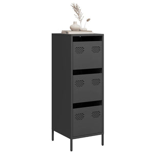 Credenza-Buffet-Armadio da cucina Nera 39x35x103,5 cm in Acciaio