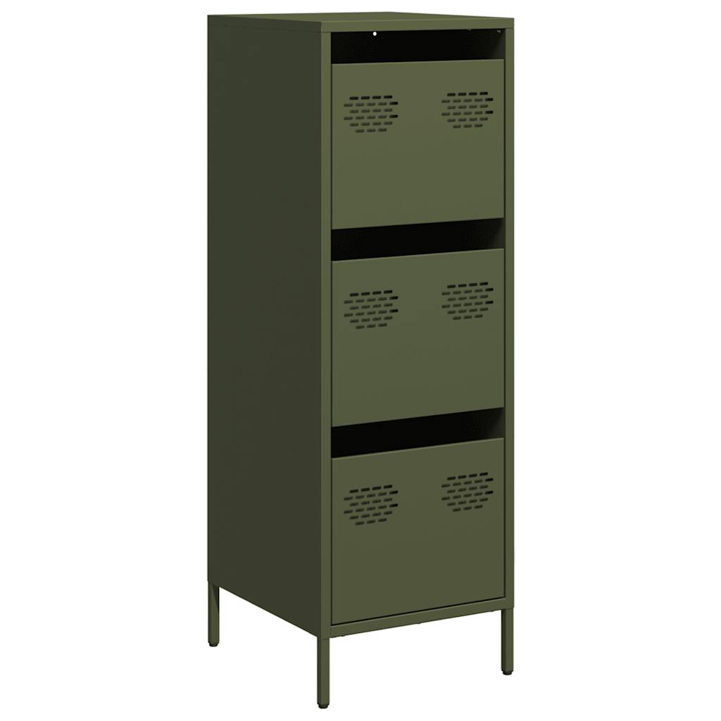 vidaXL Credenza Verde Oliva 39x35x103,5 cm in Acciaio