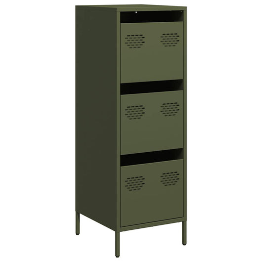 vidaXL Credenza Verde Oliva 39x35x103,5 cm in Acciaio